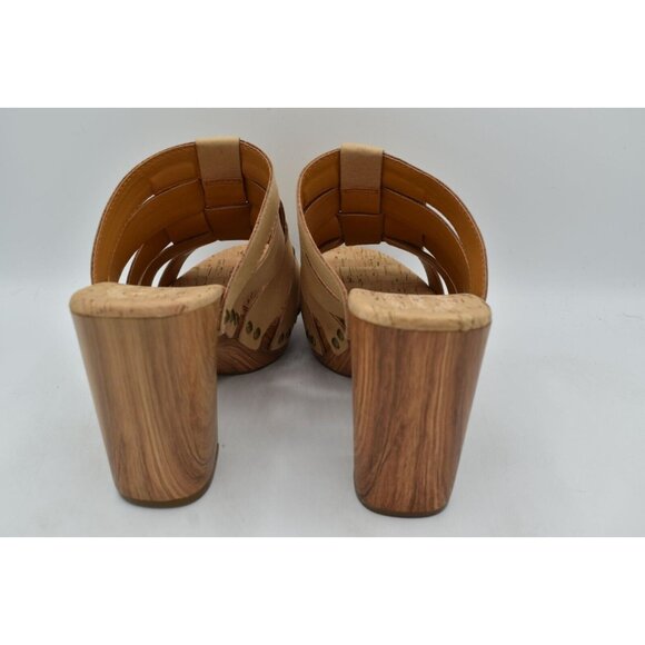 Kork Ease Womens Size 11 Devan Natural Nude Full Grain Leather Platform Sandals - Picture 4 of 11